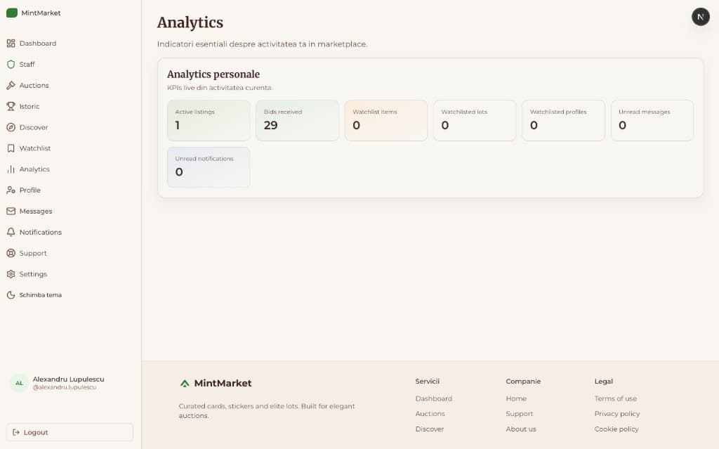 MintMarket — platformă de licitații din România pentru colecționari